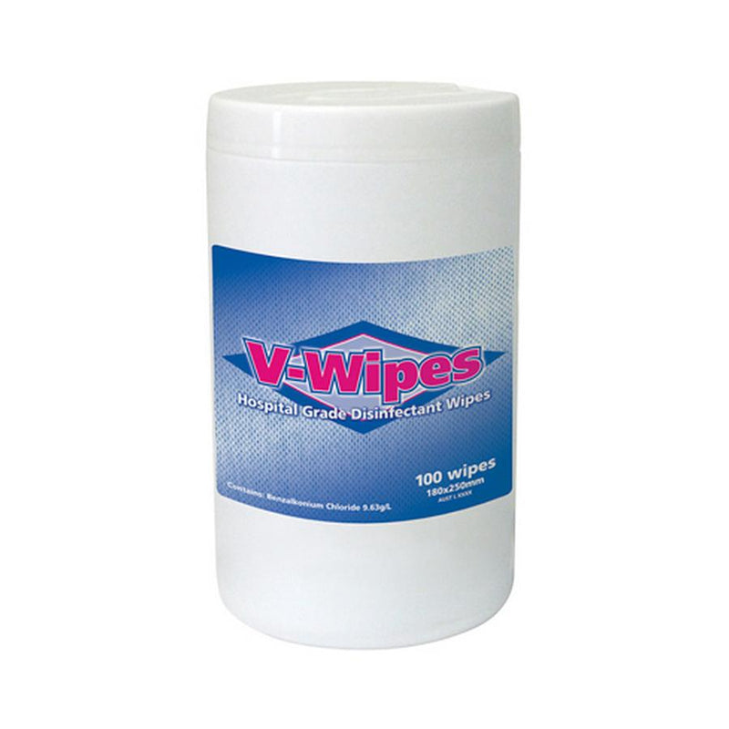 YMSW2106 V-Wipes Disinfectant Wipes Tub 100 wipes/tub YMM Solutions Melbourne